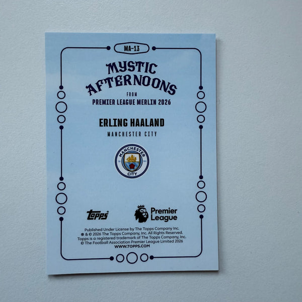Topps Merlin Premier League 2026 Erling Haaland Mystic Afternoons MA-13 Man City