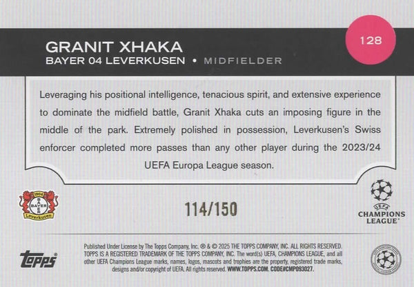 Topps UCC Flagship 2024/25 Granit Xhaka Parallel UEFA Club Card /150