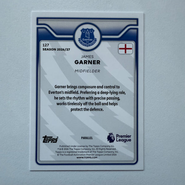 Topps Flagship Premier League 2026/27 James Garner Purple /199 Everton #127