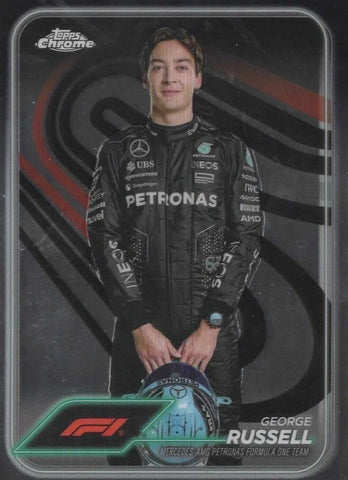 Topps Chrome Formula 1 2024 George Russell Mercedes Team Card #5