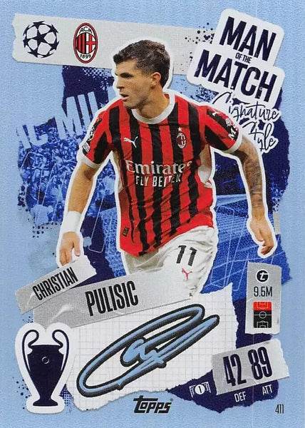Topps Match Attax 2024/2025 24/25 Christian Pulisic Man of the Match Signature