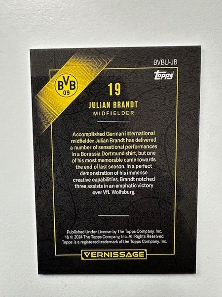 Topps Vernissage Borussia Dortmund 2023/24 Julian Brandt Unbreakable Card No.19