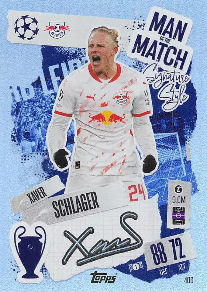Topps Match Attax 2024/2025 24/25 Xaver Schlager Man of the Match Signature
