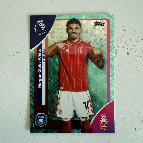 Topps Premier League 25/26 Morgan Gibbs-White Green Sparkle Parallel Card /499