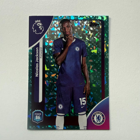 Topps Premier League 25/26 Nicolas Jackson Green Sparkle Parallel Card /499