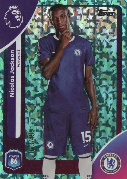 Topps Premier League 25/26 Nicolas Jackson Green Sparkle Parallel Card /499