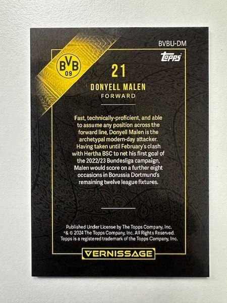 Topps Vernissage Borussia Dortmund 2023/24 Donyell Malen Base Card - No.21