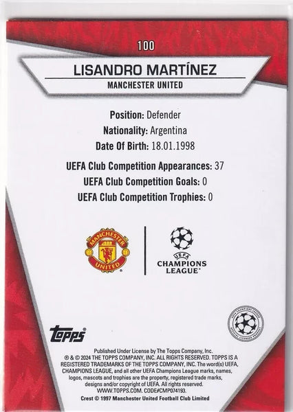 Topps Superstars 2024 23/24 Lisandro Martinez Manchester United Uncommon #100