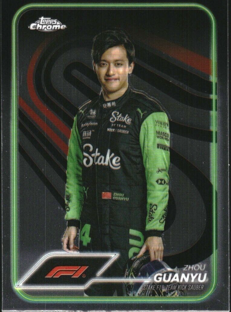 Topps Chrome Formula 1 2024 Zhou Guanyu Team Kick Sauber Card #14