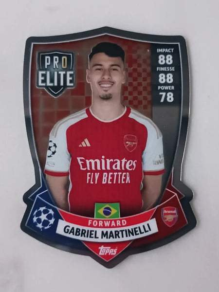 Topps Match Attax 23/24 Gabriel Martinelli Arsenal Pro Elite Chrome Shield SH 9