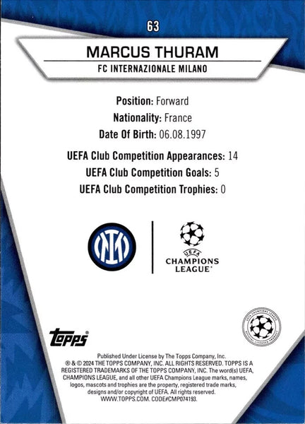 Topps Superstars 2024 23/24 Marcus Thuram Inter Milan Uncommon Card #63