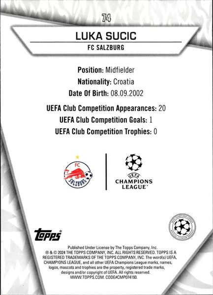 Topps Superstars 2024 23/24 Luka Sucic FC Salzburg Uncommon Card #74