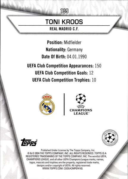 Topps Superstars 2024 23/24 Toni Kroos Real Madrid Uncommon Card #139