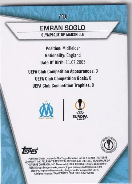 Topps Superstars 2024 23/24 Emran Soglo Marseille Uncommon Card #110