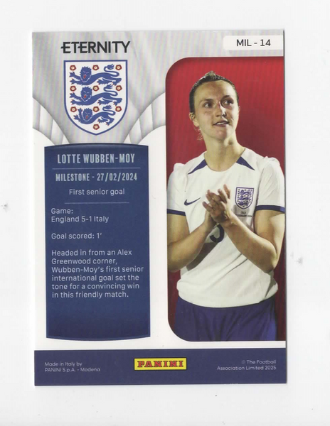 Panini Eternity 2025 Lotte Wubben-Moy Milestone Magenta /25 Lionesses Card