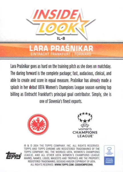 Topps Womens Chrome 2023-2024 Lara Prasnikar Eintracht Frankfurt Inside Look