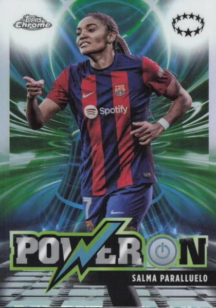 Topps Womens Chrome 2023-2024 Salma Paralluelo Barcelona Power On Card