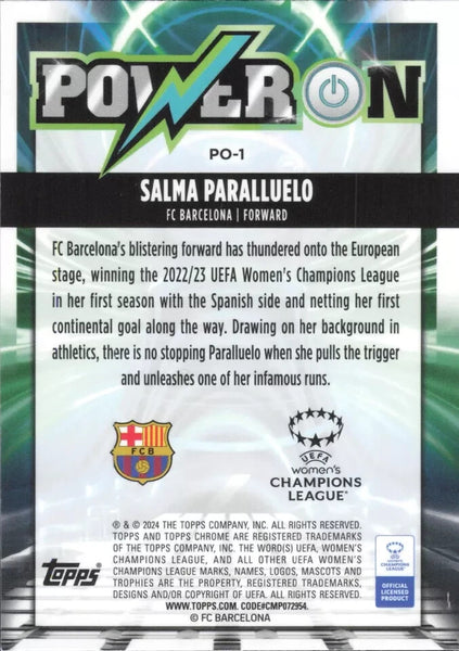 Topps Womens Chrome 2023-2024 Salma Paralluelo Barcelona Power On Card