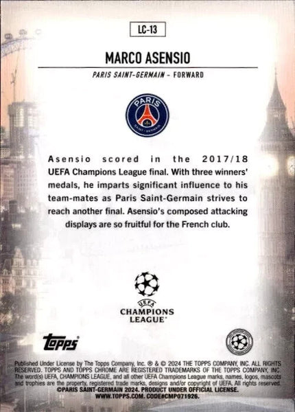 Topps Chrome Hobby UEFA Club Competitions 2023/24 Marco Asensio London Calling