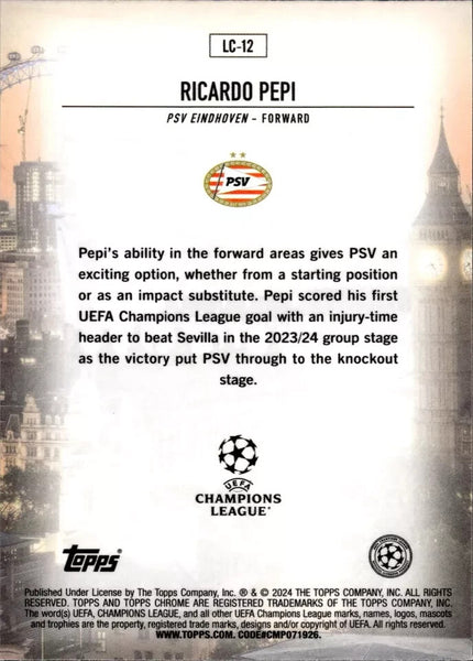 Topps Chrome Hobby UEFA Club Competitions 2023/24 Ricardo Pepi London Calling