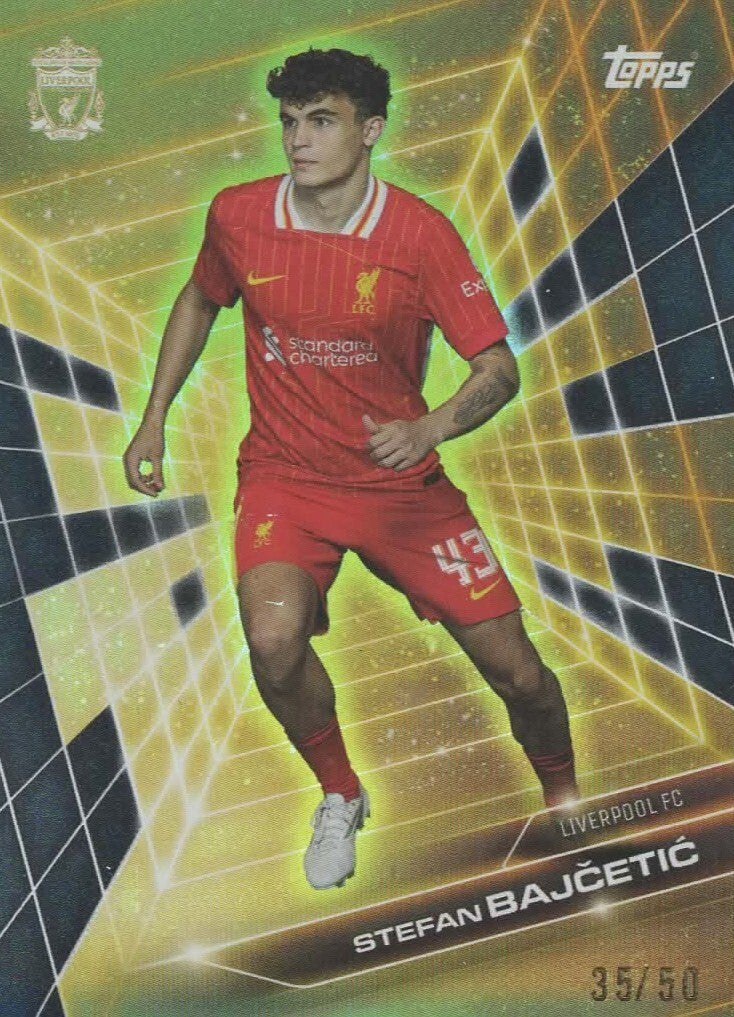 Topps Liverpool Fan Set 2024-25 Stefan Bajcetic Parallel Golden Future Card /50