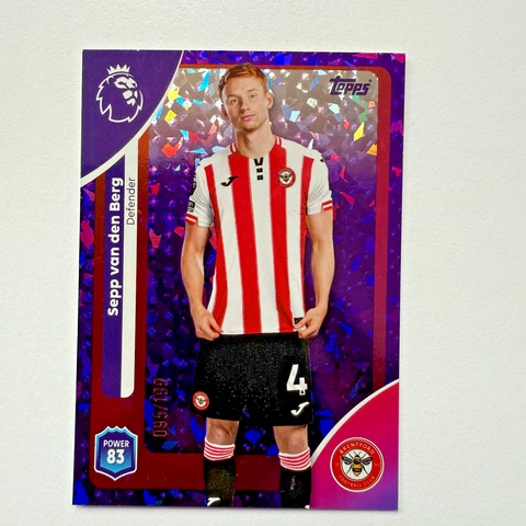 Topps Premier League 25/26 Sepp Van Den Berg Purple Parallel Brentford Card /199