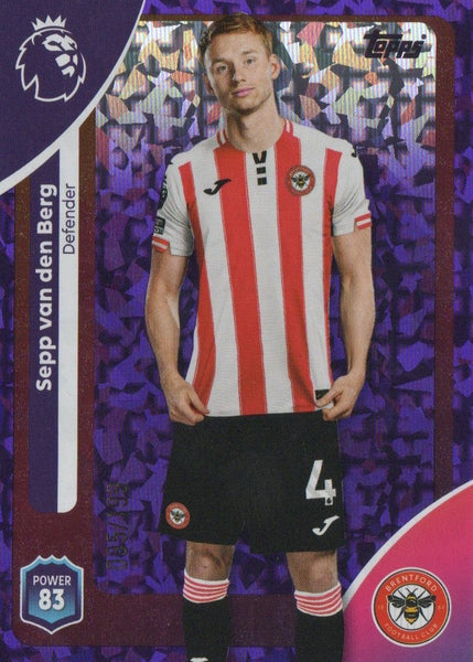 Topps Premier League 25/26 Sepp Van Den Berg Purple Parallel Brentford Card /199