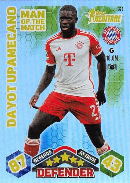 Match Attax Extra 23/24 Dayot Upamecano Man Of The Match Heritage Trading Card