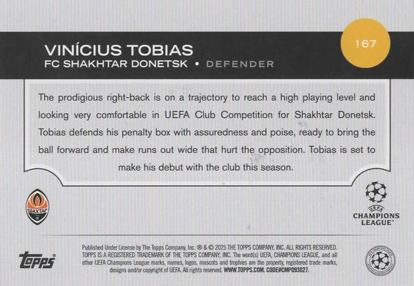 Topps UCC Flagship 2024/25 Vinicius Tobias Flowfractor Parallel Card #267