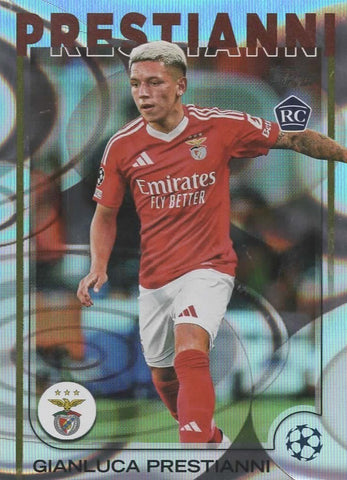 Topps UCC Flagship 2024/25 Gianluca Prestianni Benfica Flowfractor Parallel #36