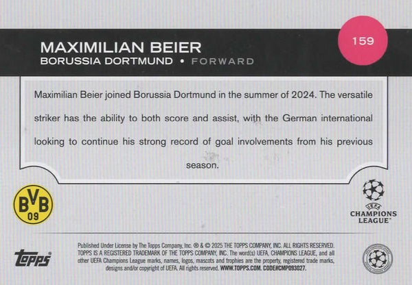 Topps UCC Flagship 2024/25 Maximilian Beier Flowfractor Parallel Card #159