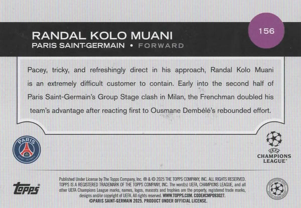Topps UCC Flagship 2024/25 Randal Kolo Muani PSG Flowfractor Parallel #156