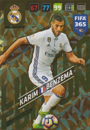 Panini Adrenalyn FIFA 365 2018 Limited Edition Karim Benzema Real Madrid Card