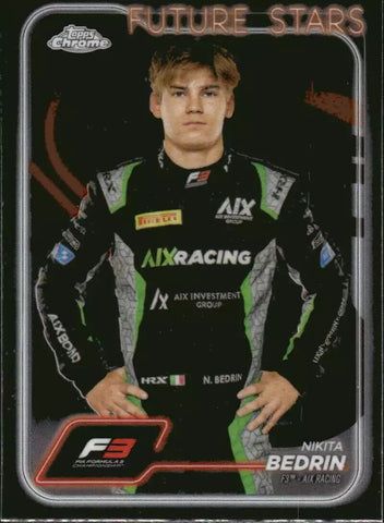 Topps Chrome Formula 1 2024 Nikita Bedrin F3 AIX Racing Future Stars Card #68