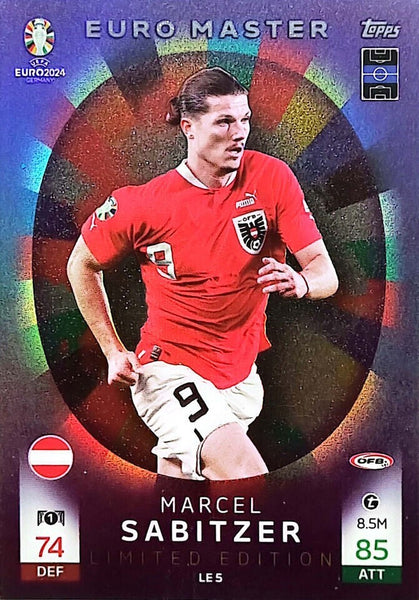 Match Attax UEFA Euro 2024 Marcel Sabitzer Master Limited Edition Trading Card