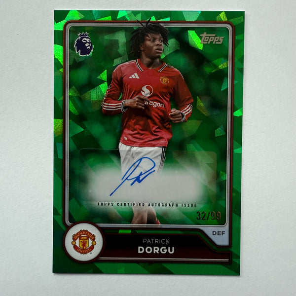 Topps Flagship Premier League 2026/27 Patrick Dorgu Green Auto /99 Man Utd