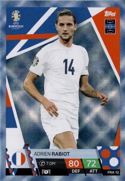 Match Attax Euro 2024 Adrien Rabiot France Crystal Parallel Blue Topps Card