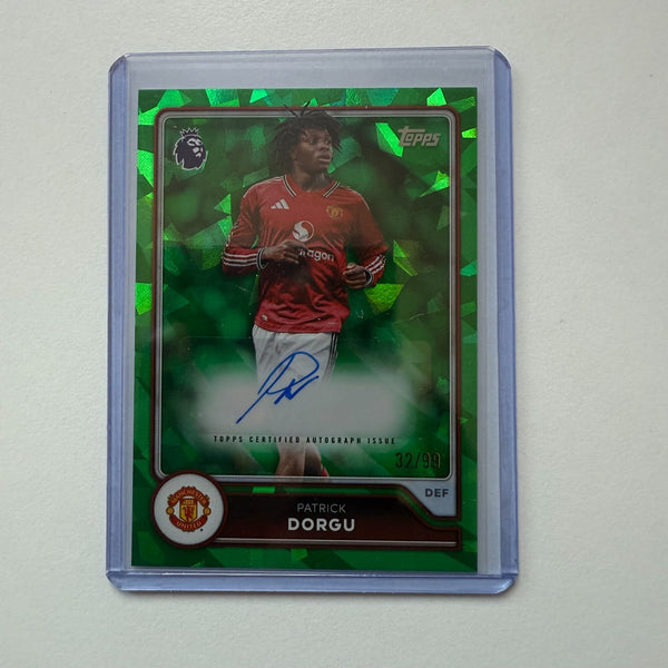 Topps Flagship Premier League 2026/27 Patrick Dorgu Green Auto /99 Man Utd