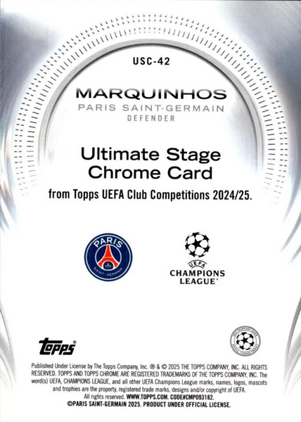 Topps UCC Flagship 2024/25 Marquinhos Ultimate Stage PSG Card