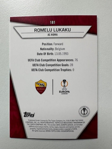 Topps Superstars 2024 23/24 Romelu Lukaku Molten Rare Roma Card #181