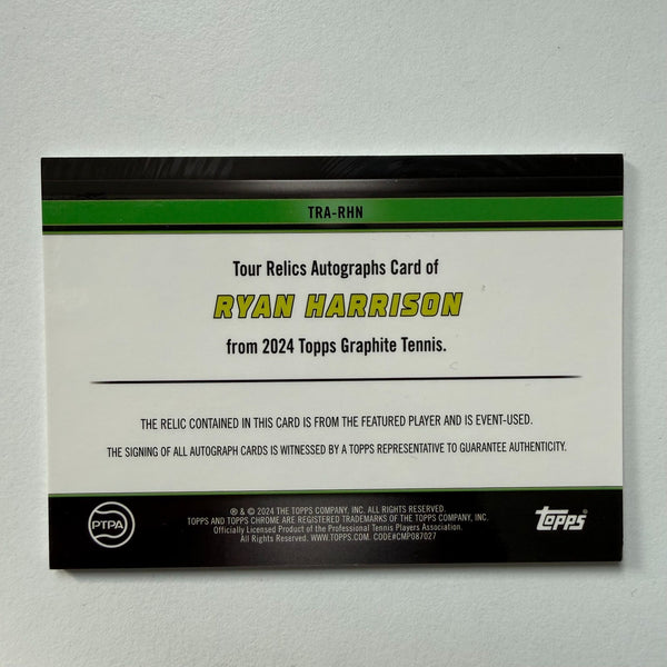 Topps 2024 Graphite Tennis Ryan Harrison Relic Autograph Auto Memorabilia Card