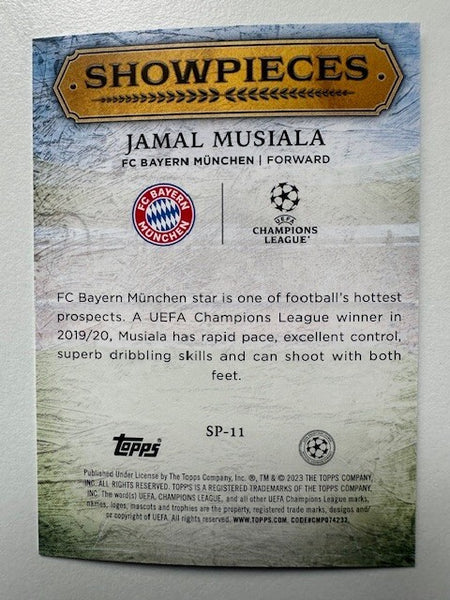 Topps Superstars 2024 23/24 Jamal Musiala Showpieces Bayern Munich Card SP-11