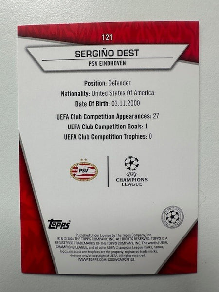 Topps Superstars 2024 23/24 Sergino Dest Molten Rare PSV Eindhoven Card #121