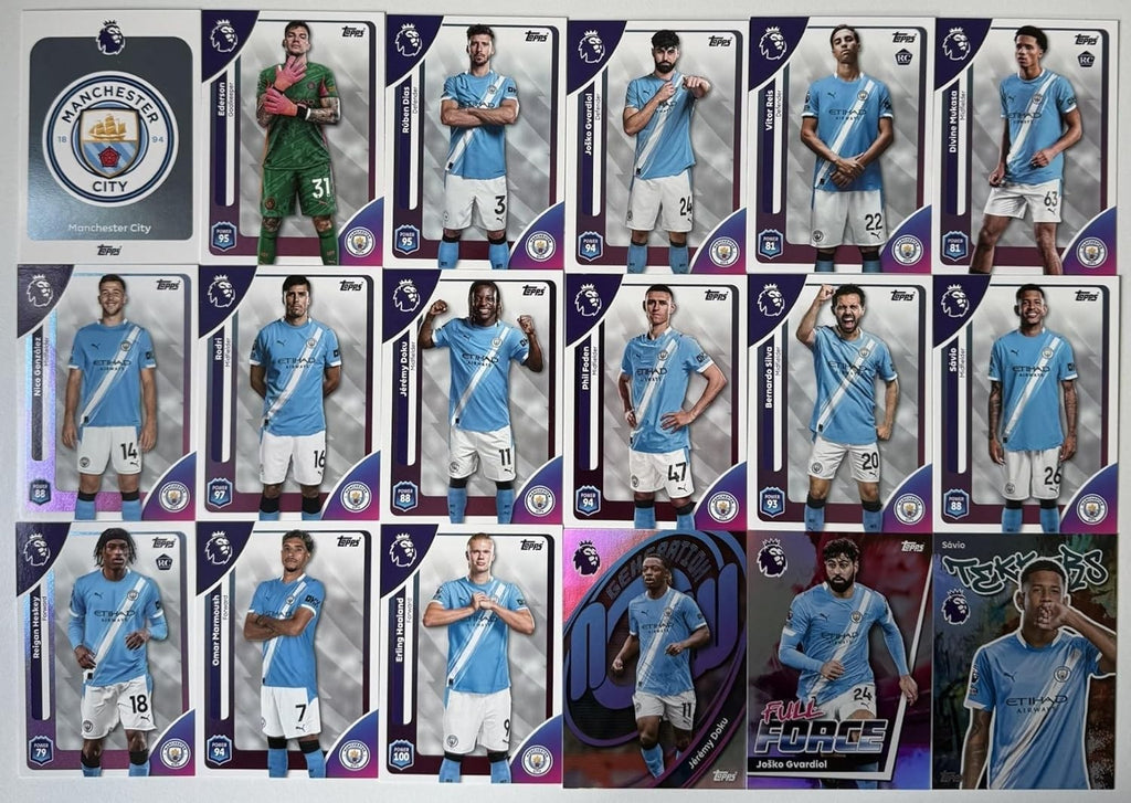 Topps Premier League 2026 Manchester City 18 Card Trading Card Base Team Set
