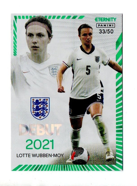 Panini Eternity Lionesses 2025 Lotte Wubben-Moy England Debut Green Card /50