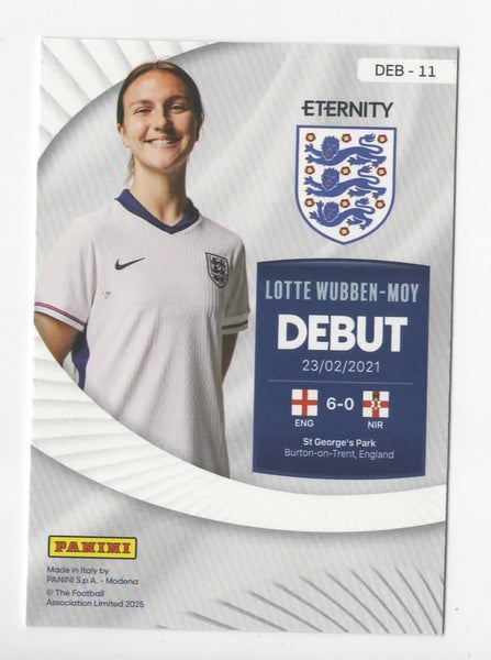 Panini Eternity Lionesses 2025 Lotte Wubben-Moy England Debut Green Card /50