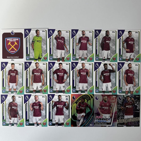 Topps Premier League 2026 West Ham United 18 Card Trading Card Base Team Set