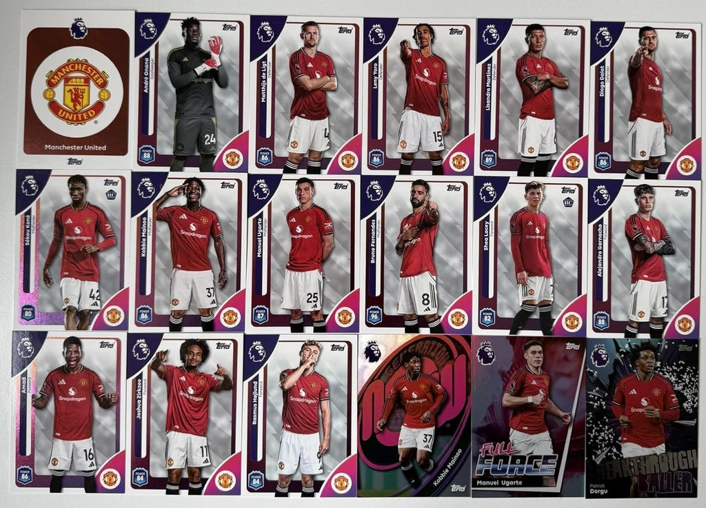 Topps Premier League 2026 Manchester United 18 Card Trading Card Base Team Set
