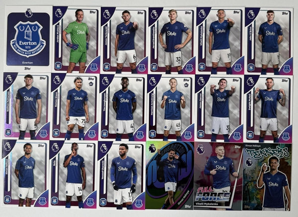 Topps Premier League 2026 Everton 18 Card Trading Card Base Full Force Team Set