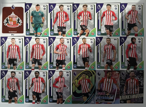 Topps Premier League 2026 Sunderland 18 Card Trading Card Base Force Team Set